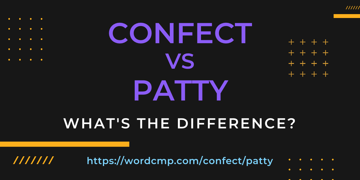 Difference between confect and patty