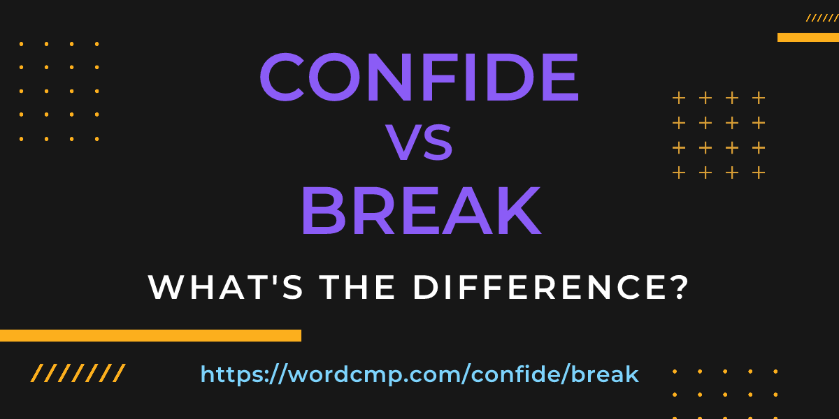 Difference between confide and break