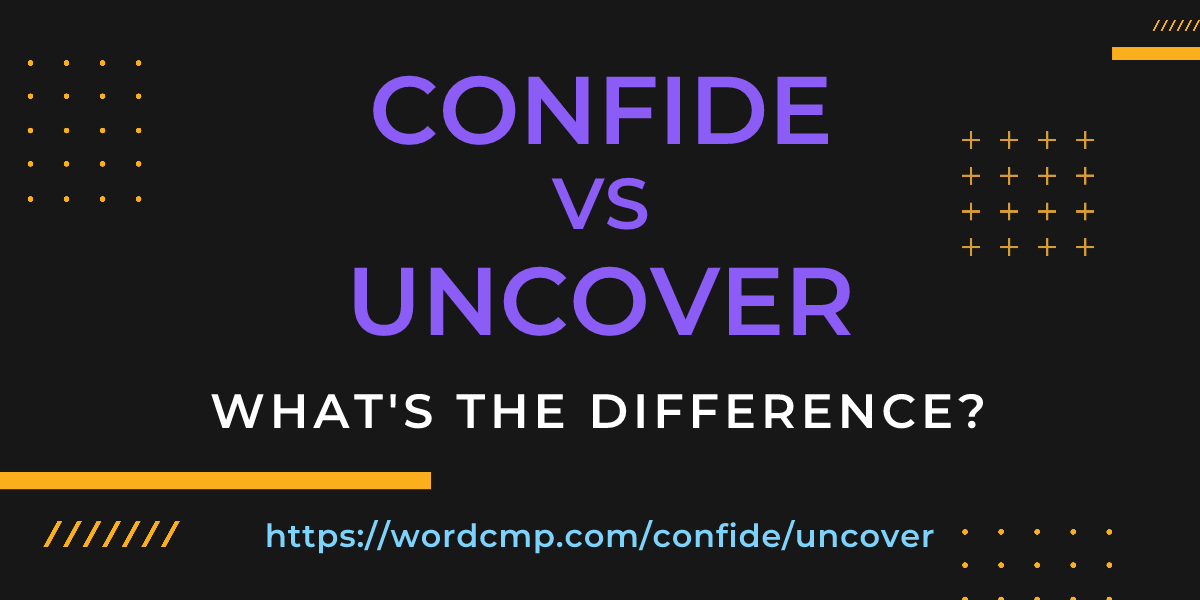 Difference between confide and uncover