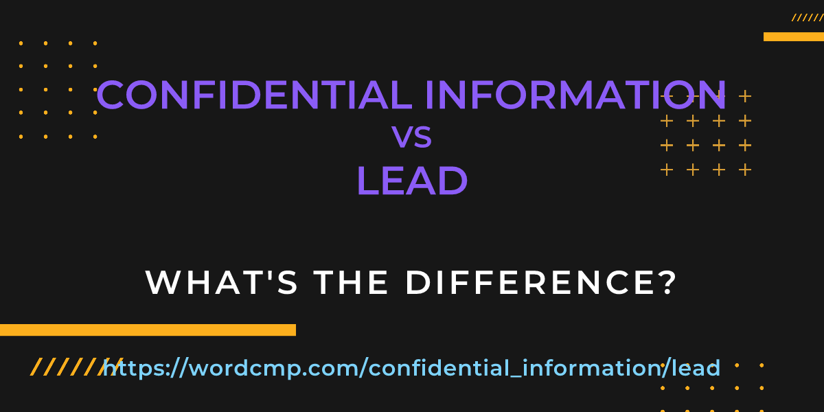 Difference between confidential information and lead