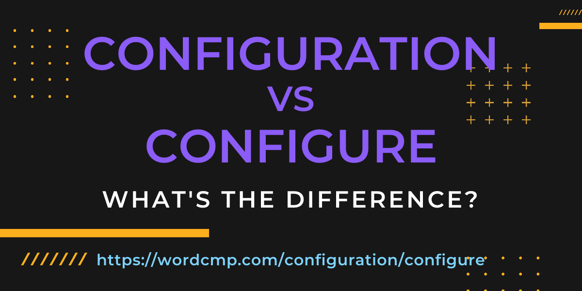 Difference between configuration and configure
