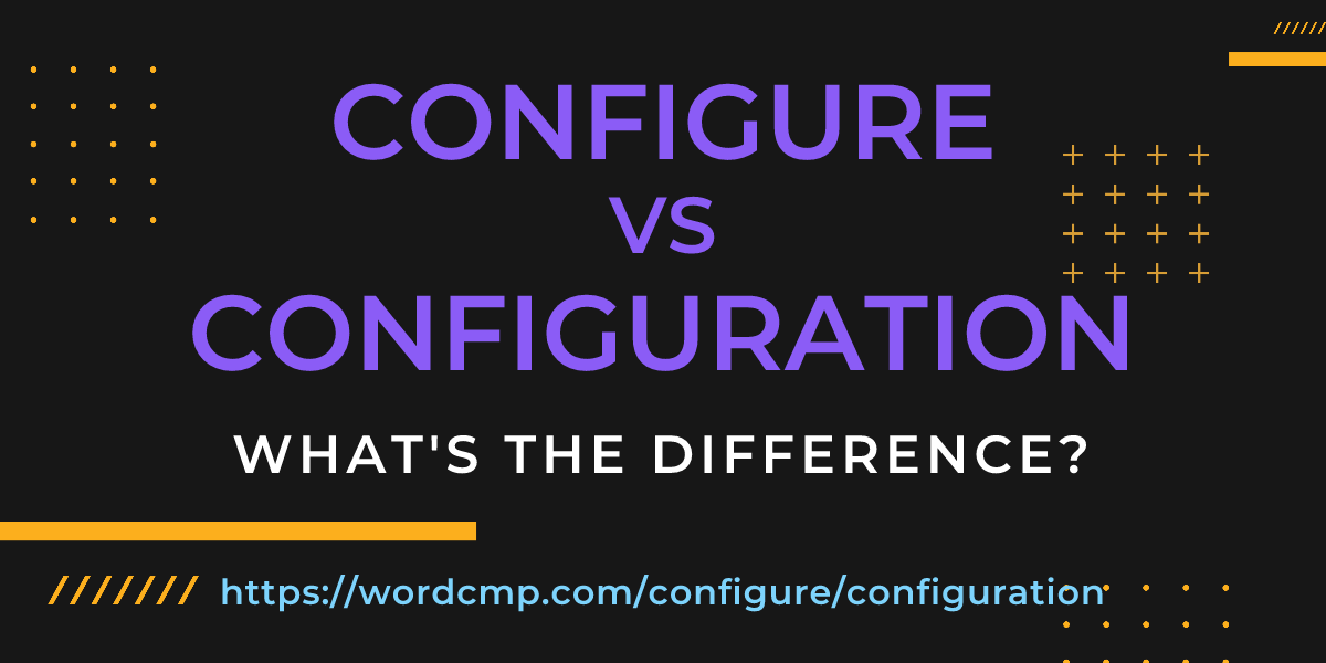 Difference between configure and configuration