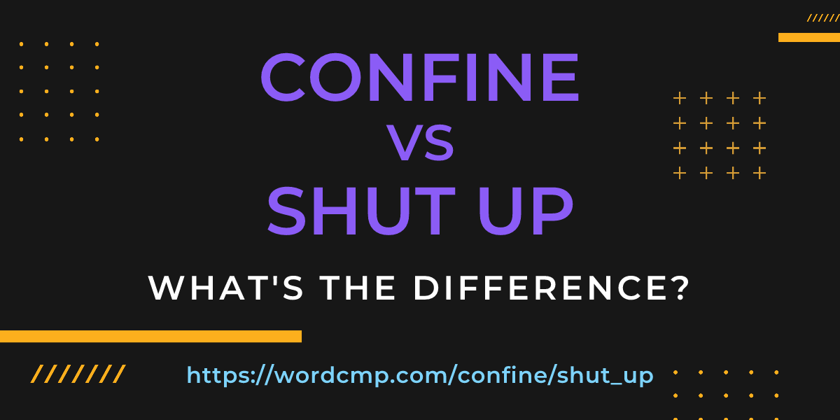 Difference between confine and shut up