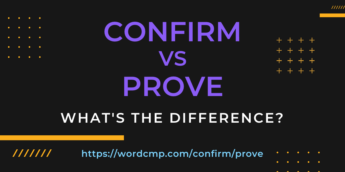 Difference between confirm and prove