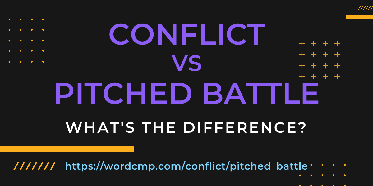 Difference between conflict and pitched battle