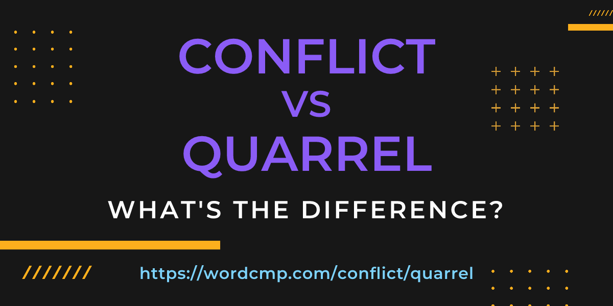 Difference between conflict and quarrel