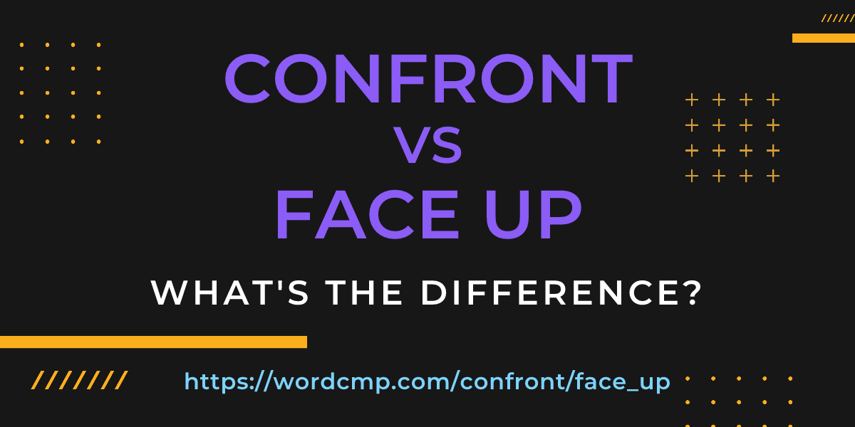 Difference between confront and face up