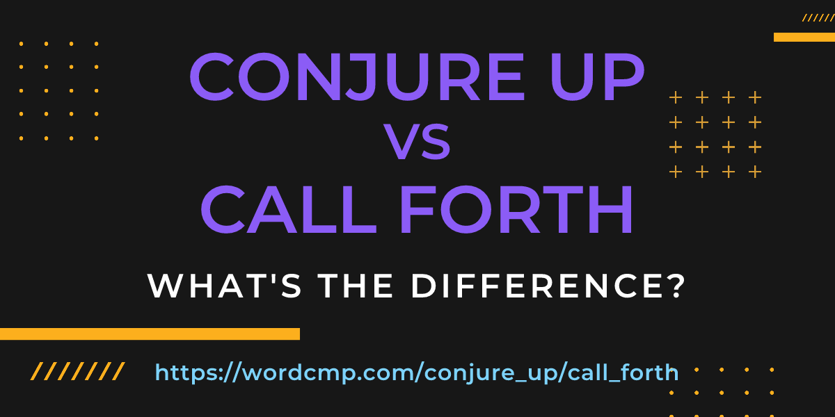 Difference between conjure up and call forth