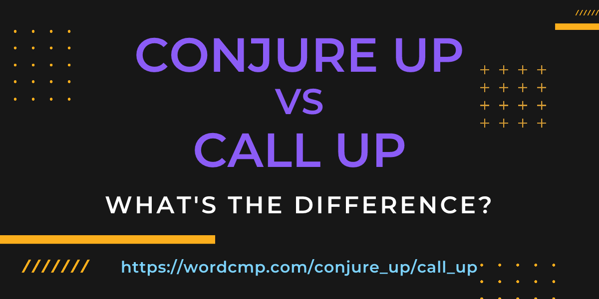 Difference between conjure up and call up