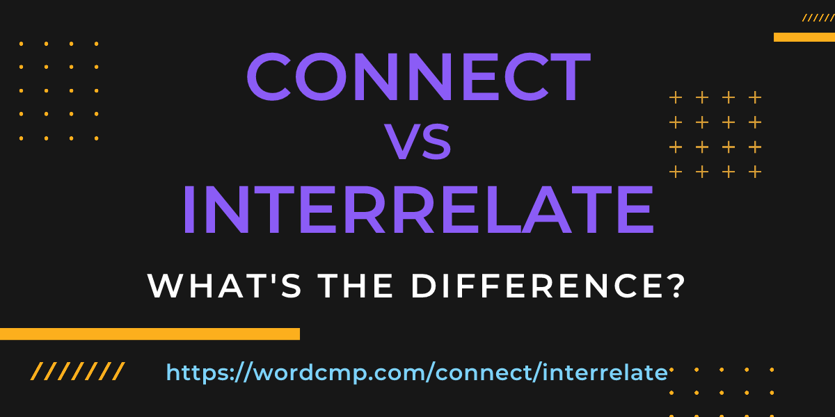 Difference between connect and interrelate