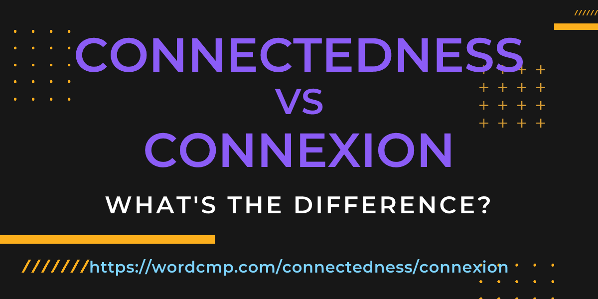 Difference between connectedness and connexion