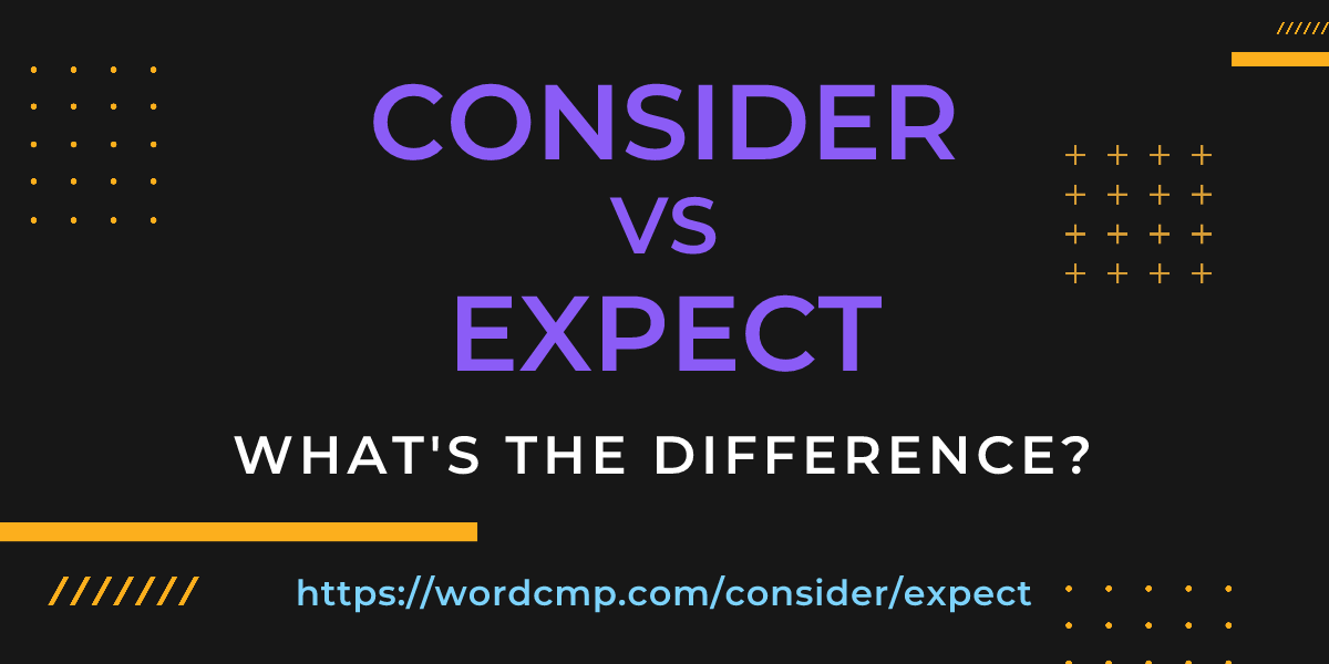 Difference between consider and expect