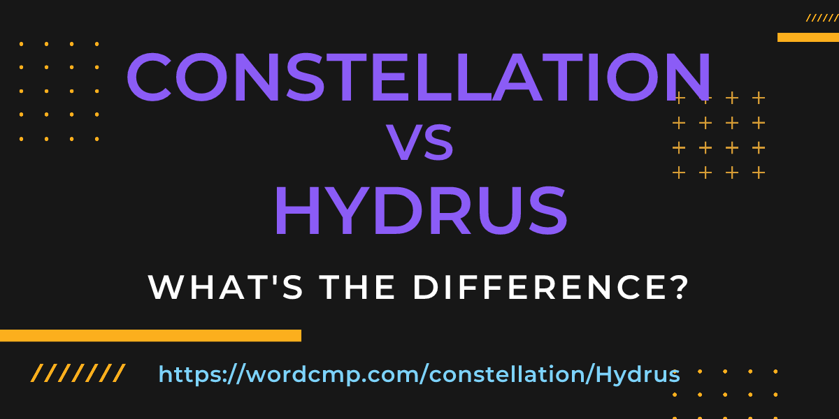 Difference between constellation and Hydrus