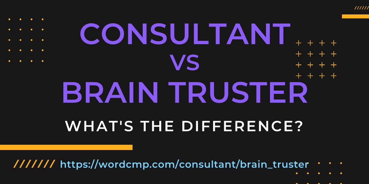 Difference between consultant and brain truster
