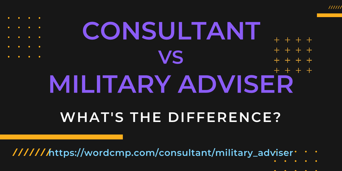 Difference between consultant and military adviser