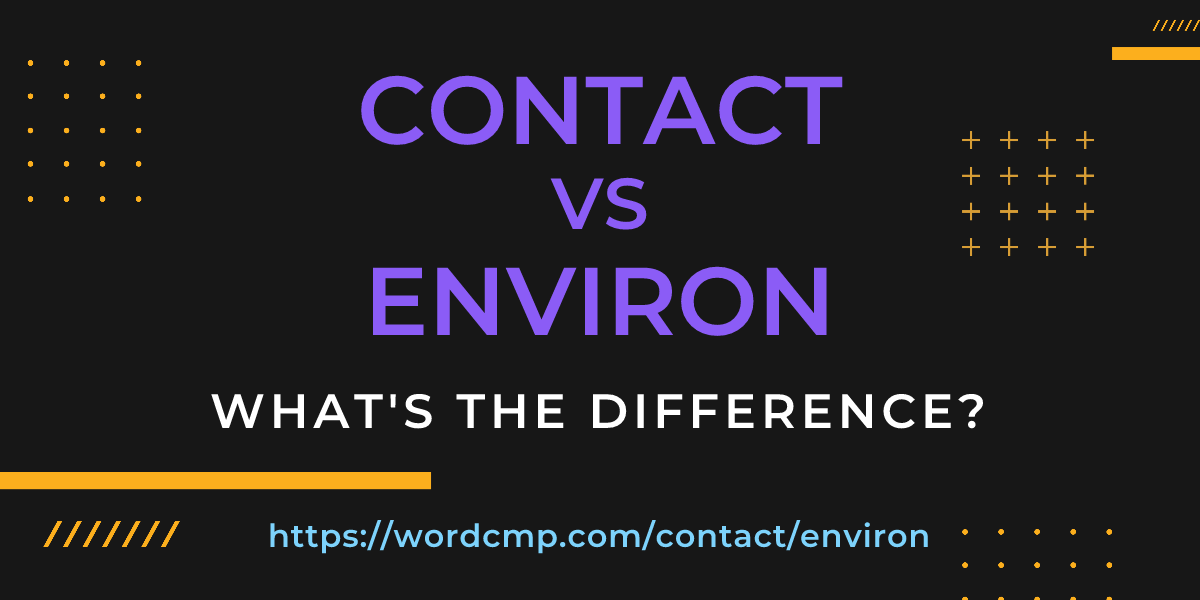 Difference between contact and environ