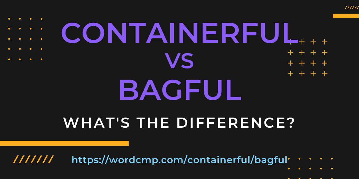 Difference between containerful and bagful