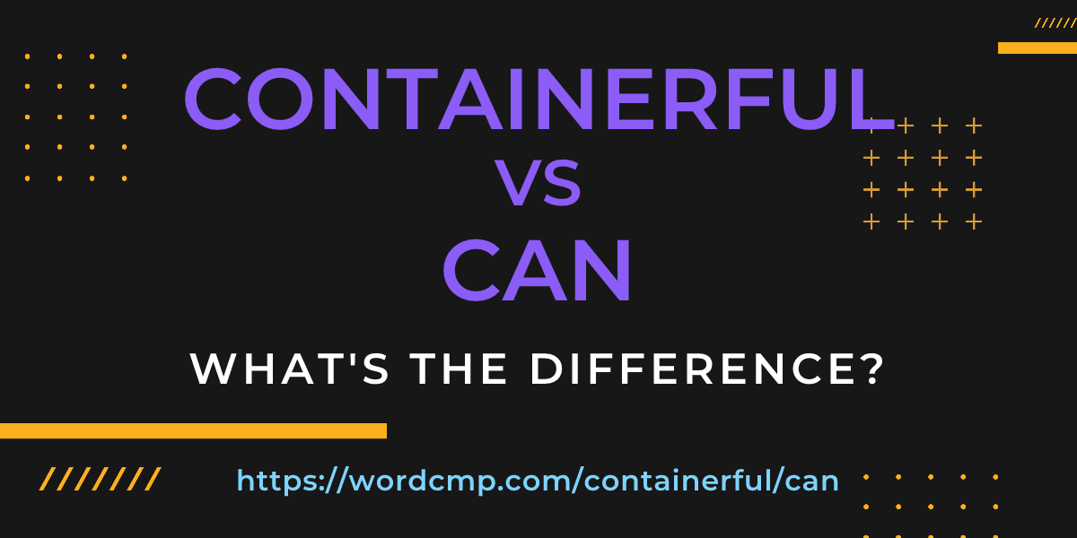 Difference between containerful and can