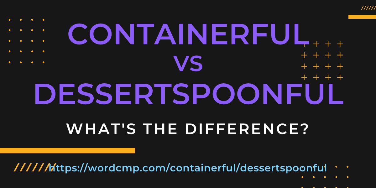 Difference between containerful and dessertspoonful