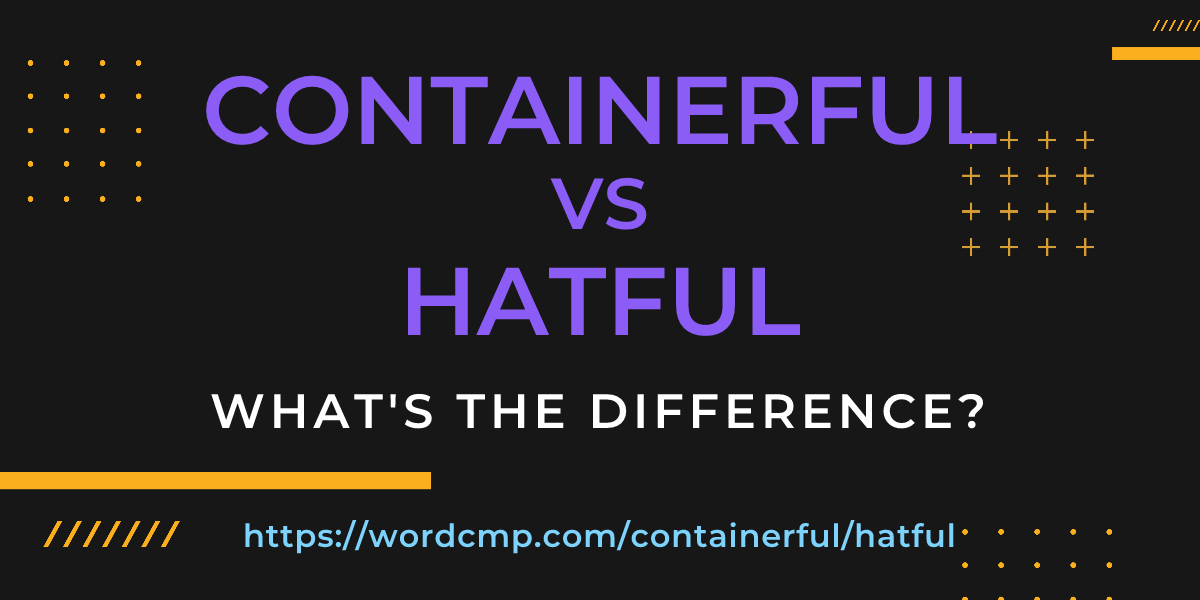 Difference between containerful and hatful
