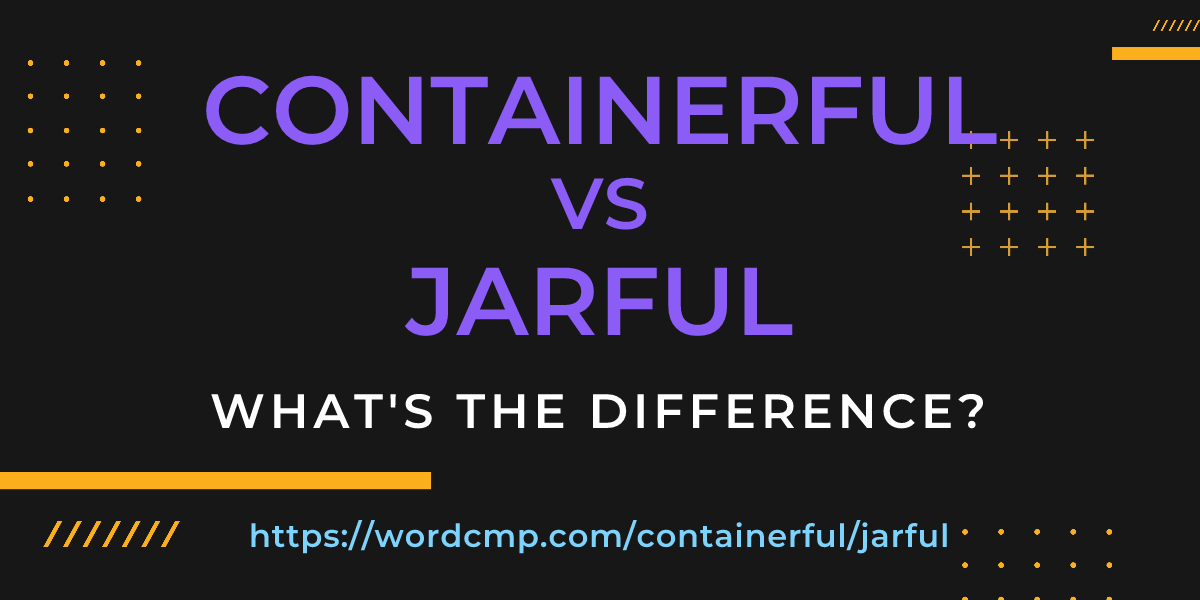 Difference between containerful and jarful