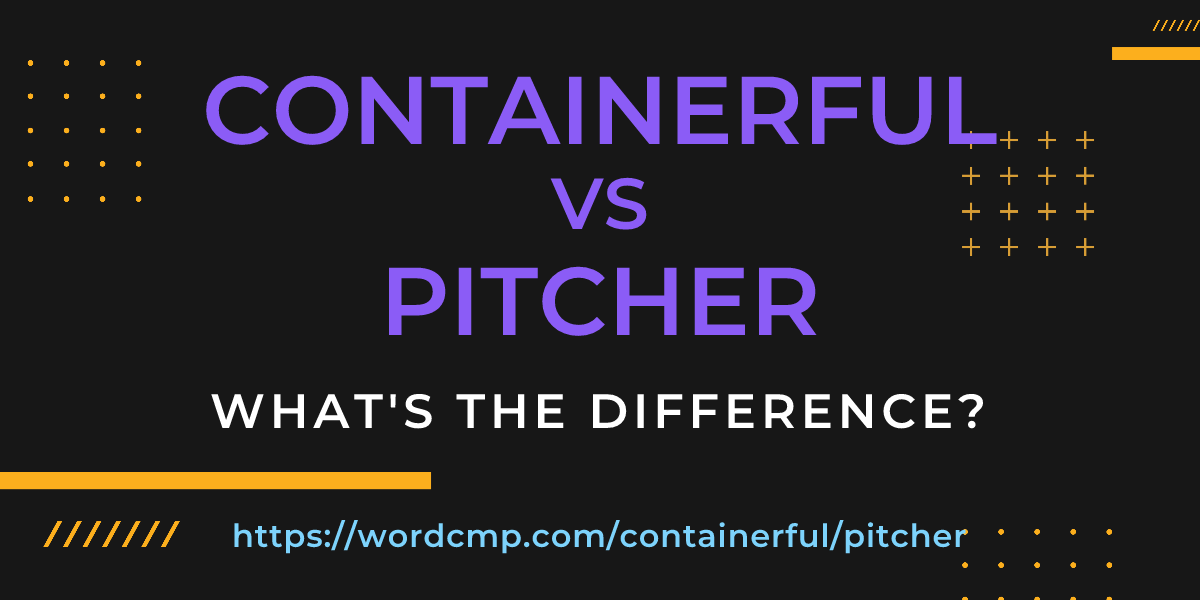 Difference between containerful and pitcher