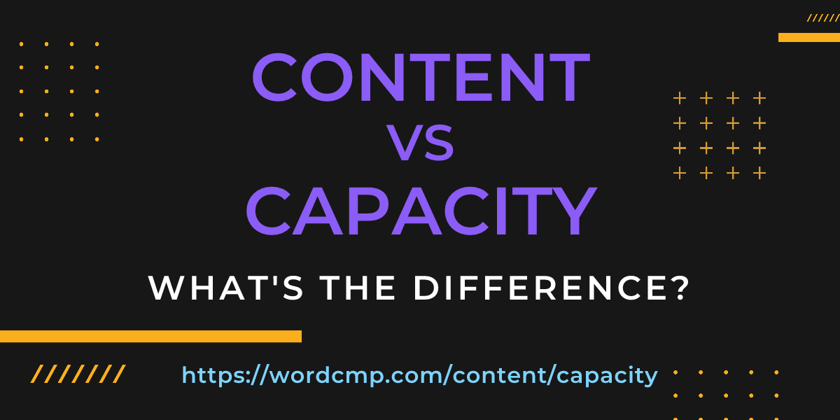 Difference between content and capacity