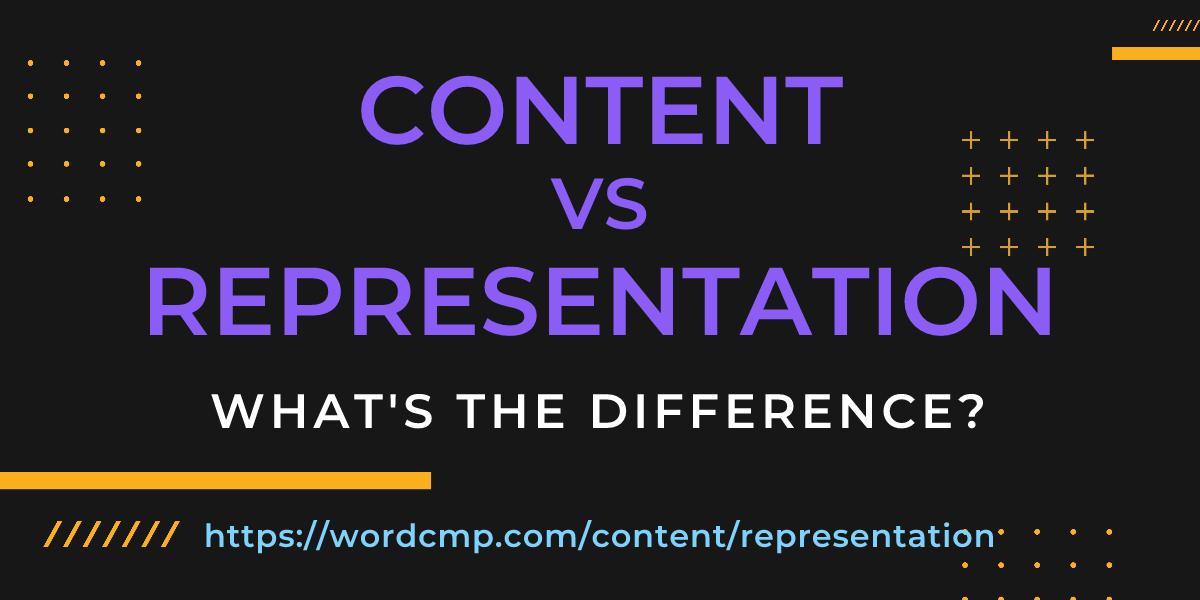 Difference between content and representation