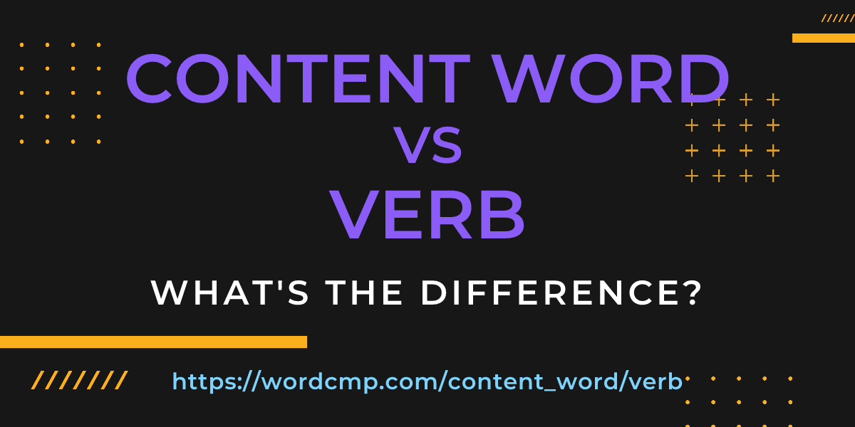 Difference between content word and verb