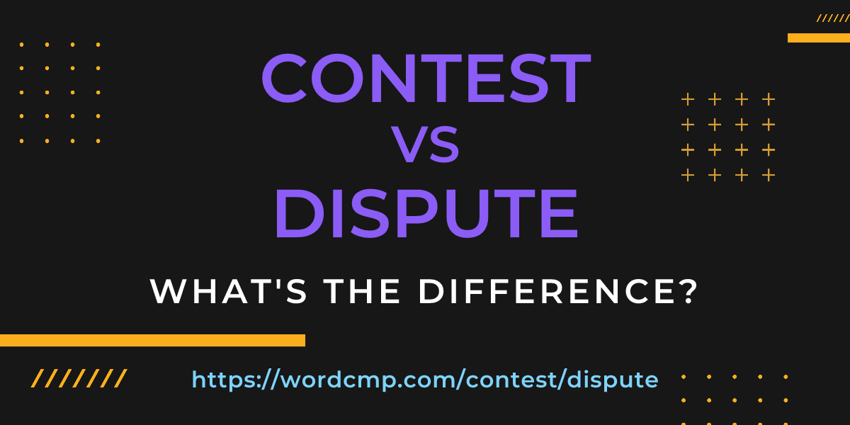 Difference between contest and dispute