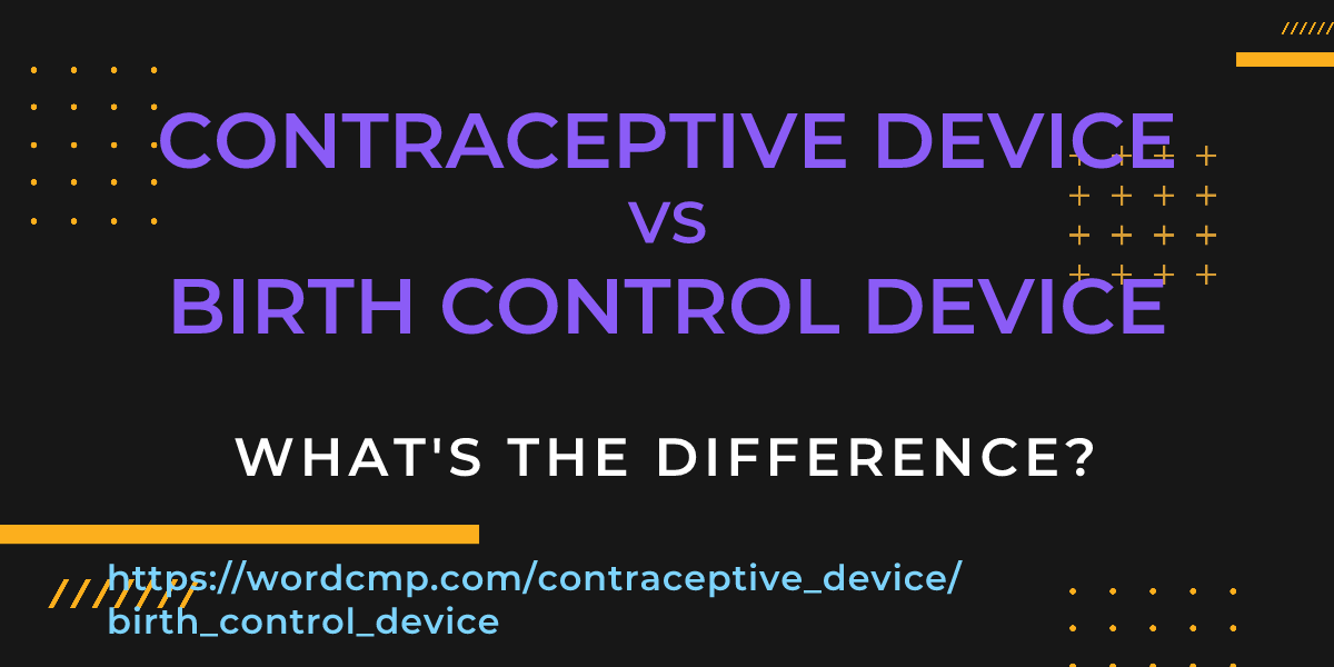 Difference between contraceptive device and birth control device