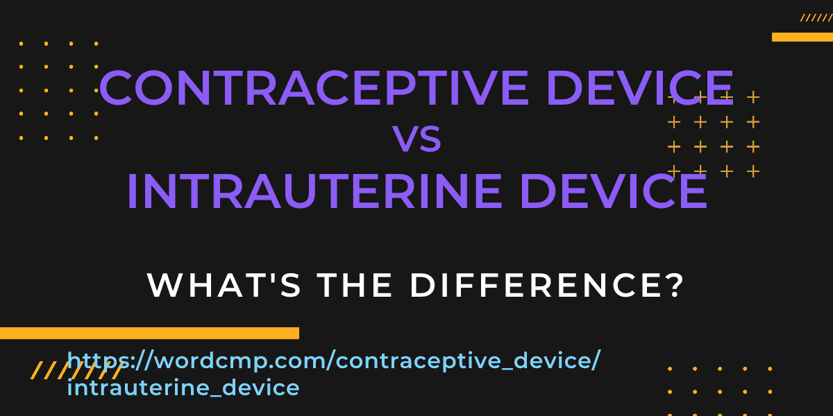 Difference between contraceptive device and intrauterine device