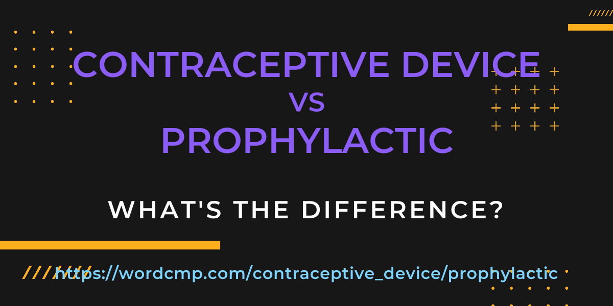Difference between contraceptive device and prophylactic