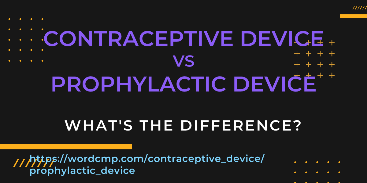 Difference between contraceptive device and prophylactic device