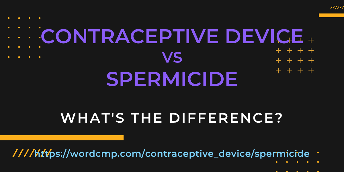 Difference between contraceptive device and spermicide