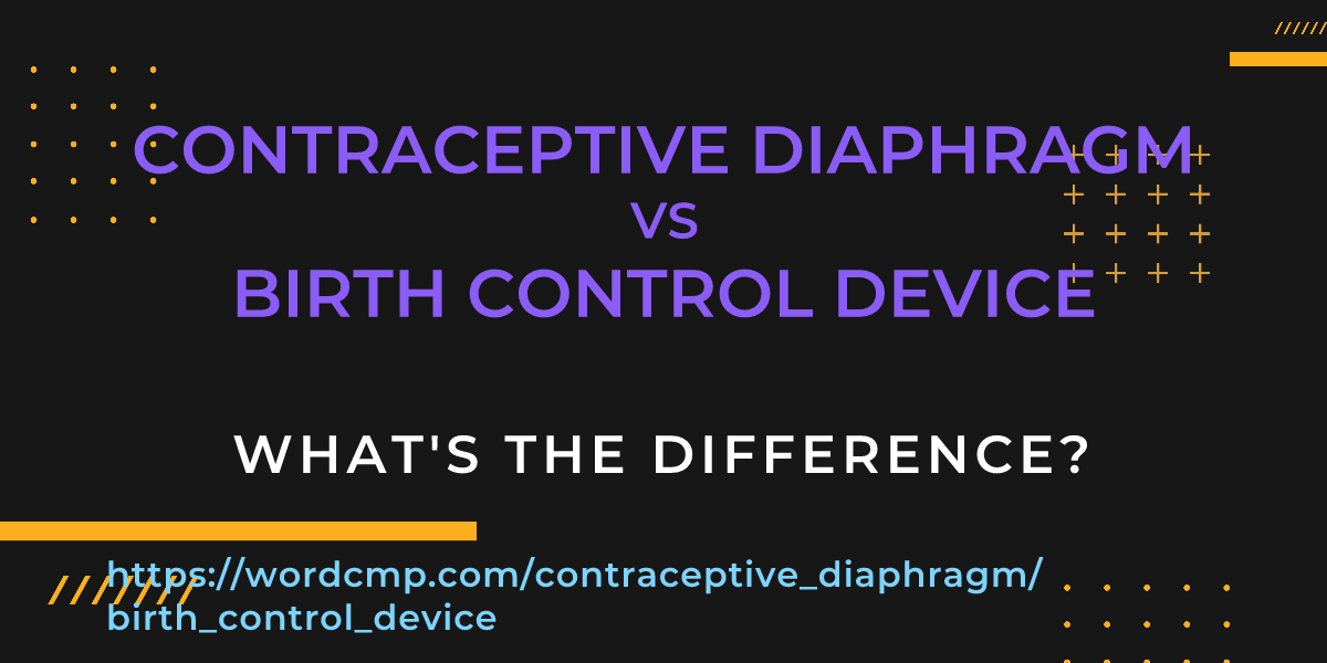 Difference between contraceptive diaphragm and birth control device