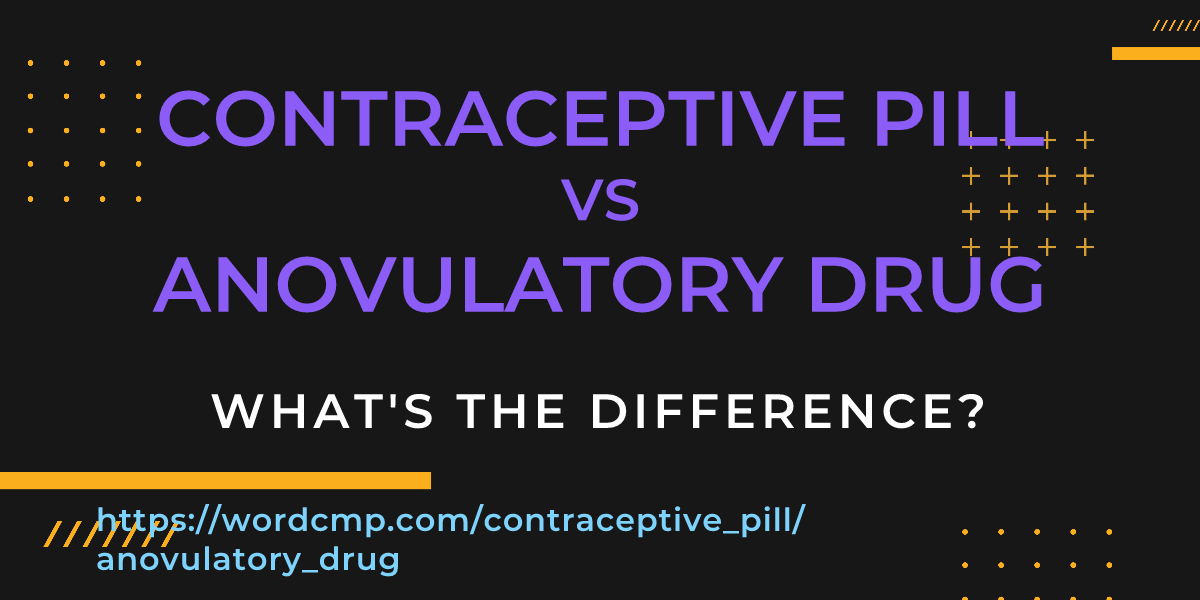 Difference between contraceptive pill and anovulatory drug