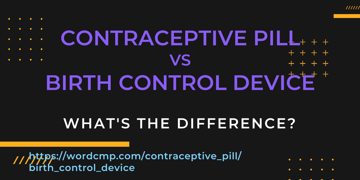 Difference between contraceptive pill and birth control device