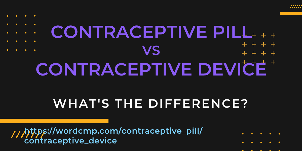 Difference between contraceptive pill and contraceptive device
