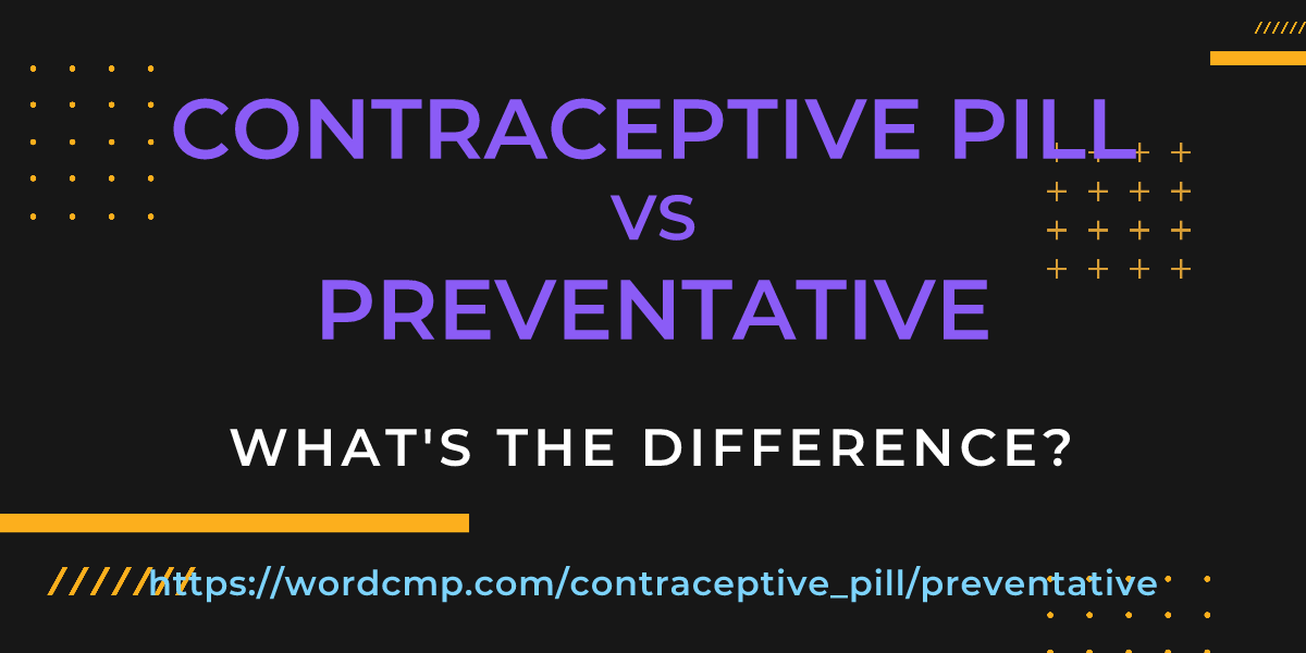 Difference between contraceptive pill and preventative