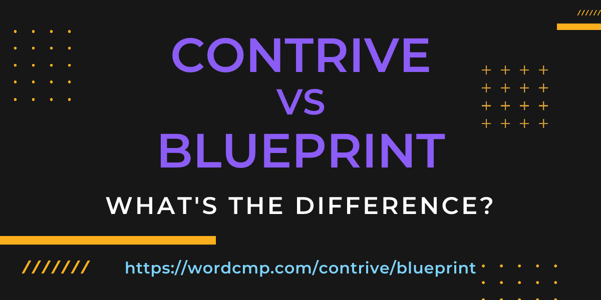 Difference between contrive and blueprint