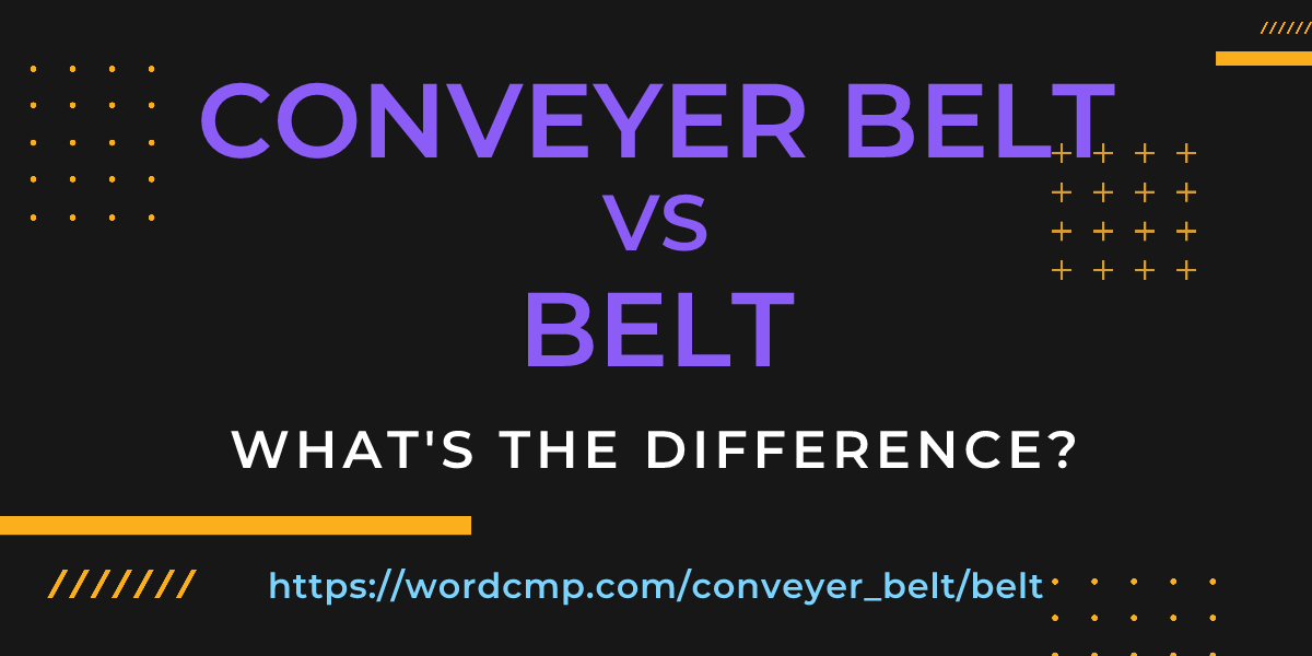 Difference between conveyer belt and belt
