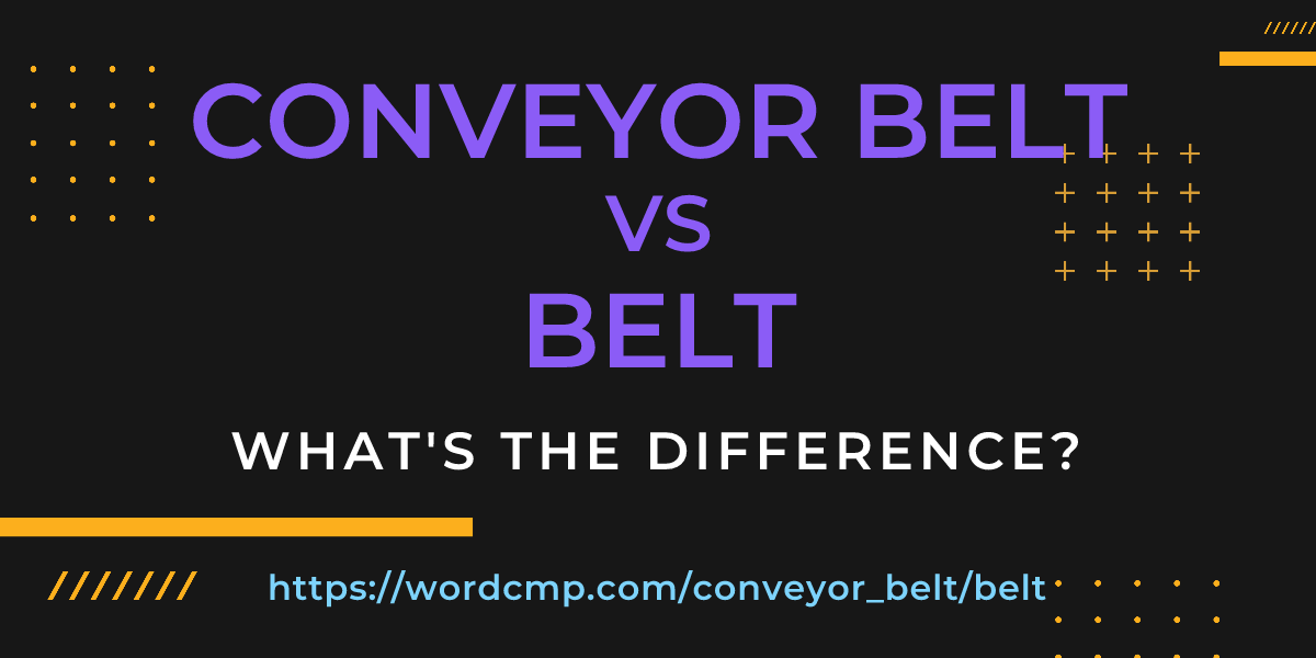 Difference between conveyor belt and belt