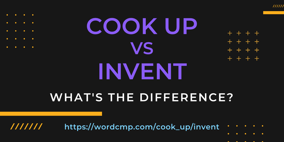 Difference between cook up and invent