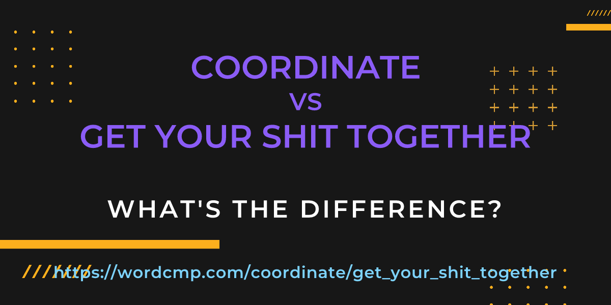 Difference between coordinate and get your shit together
