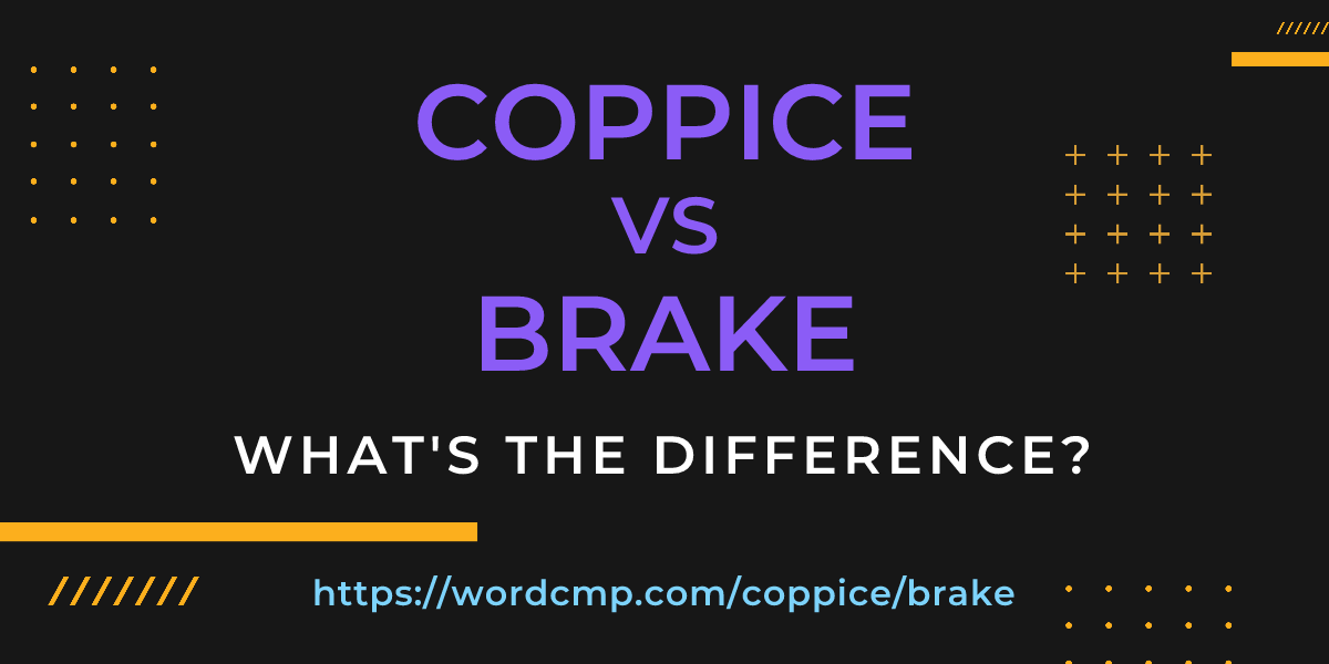 Difference between coppice and brake