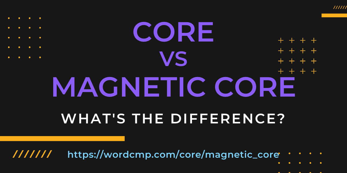 Difference between core and magnetic core