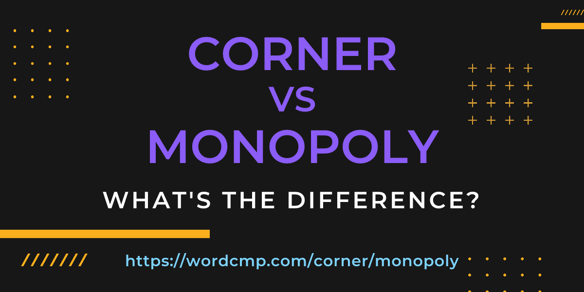 Difference between corner and monopoly