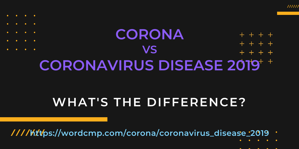 Difference between corona and coronavirus disease 2019