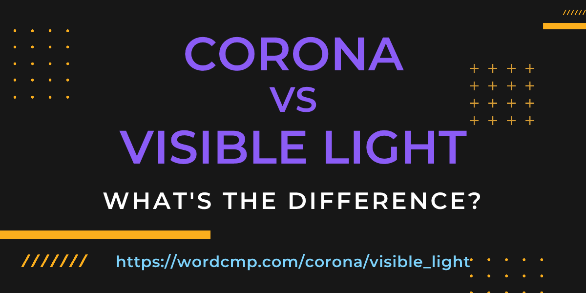 Difference between corona and visible light